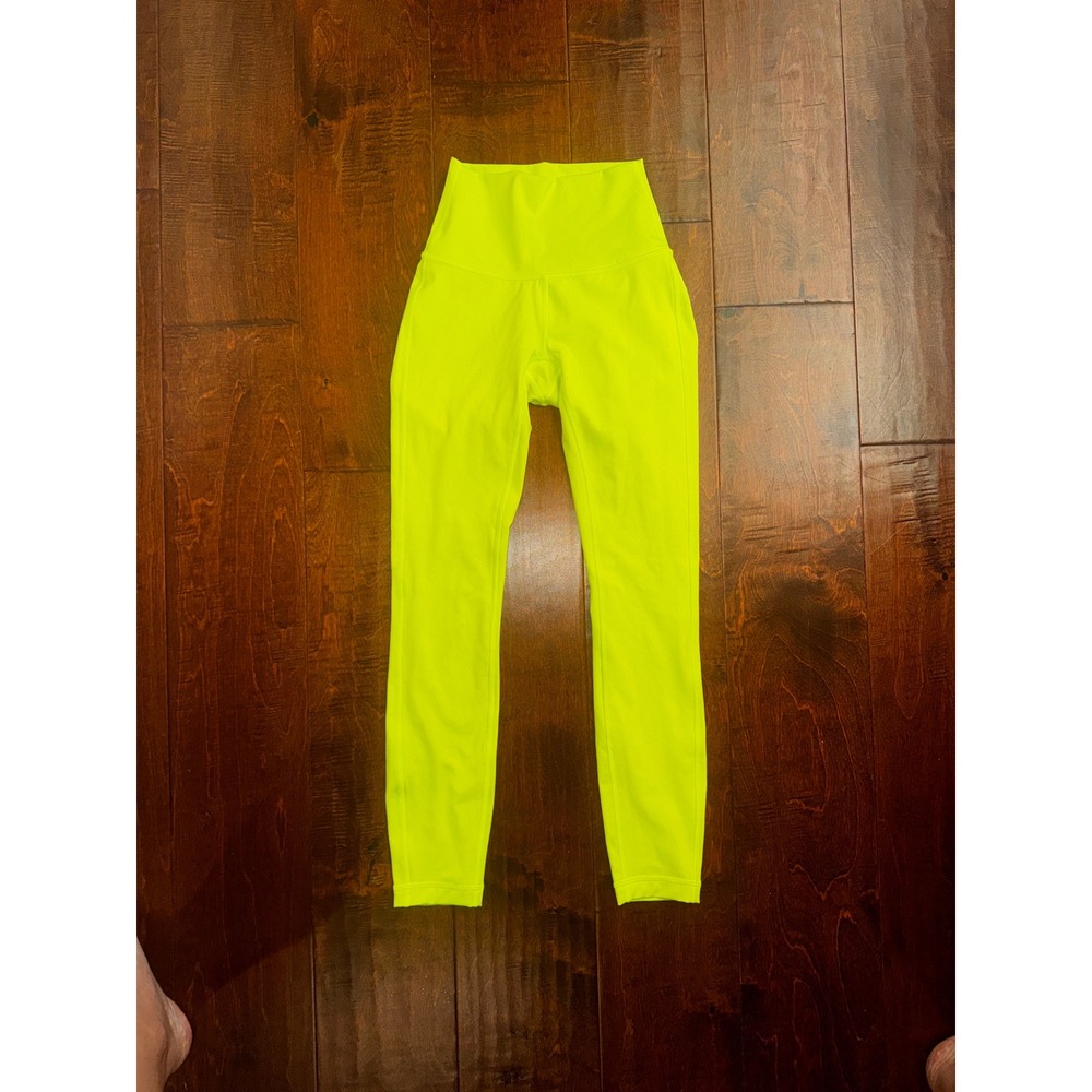 Lululemon Wunder Under High-Rise Tight 25 Electric Lemon Neon Yellow Leggings 0